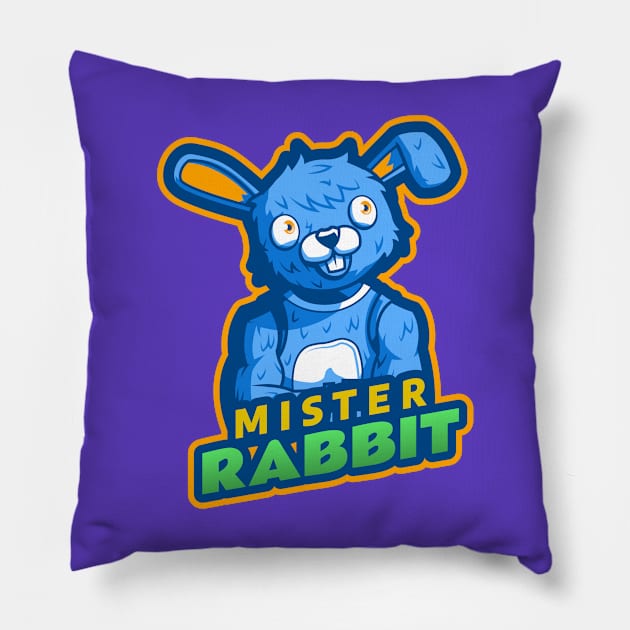 Mister Rabbit Design T-shirt Coffee Mug Apparel Notebook Sticker Gift Mobile Cover Pillow by Eemwal Design