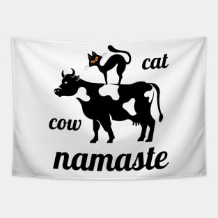 Cat Cow Yoga Namaste Tapestry