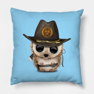 Cute Zombie Hunter Hedgehog Pillow