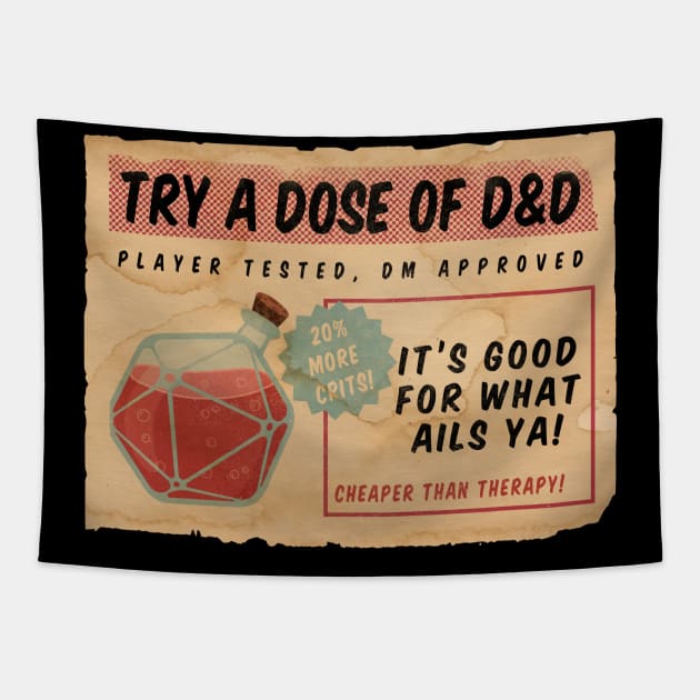 D&D Vintage Ad Healing Potion Tapestry by Sunburst