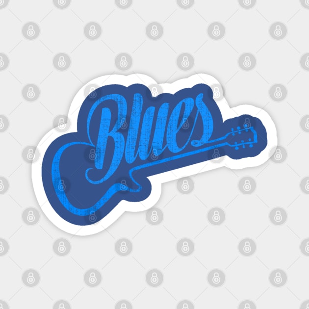 Blues Guitar Vintage Magnet by Designkix