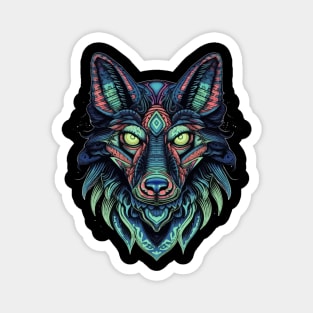 DMT Art Style Wolf Magnet