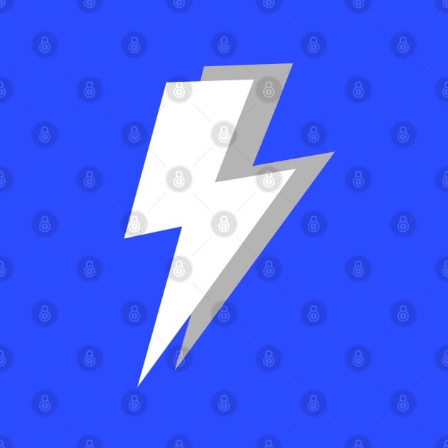 White and Grey Lightning on a Bright Blue Background by OneThreeSix