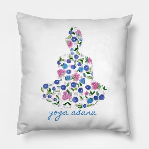 Yoga asana Pillow by ArtKsenia