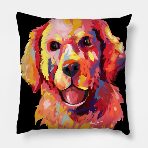 golden retriever Pillow by mailsoncello