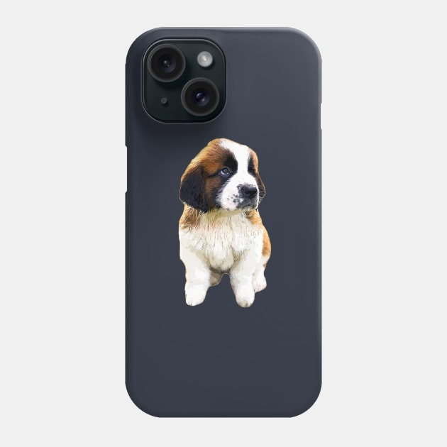 St Bernard Cute Puppy Dog Phone Case by ElegantCat