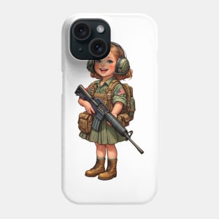 The Little Girl and a Toy Gun Phone Case