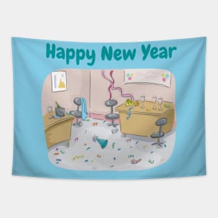 Happy New Year Party - Funny Messy Party Tapestry