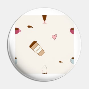 Cute Coffee Cup Pattern Pin
