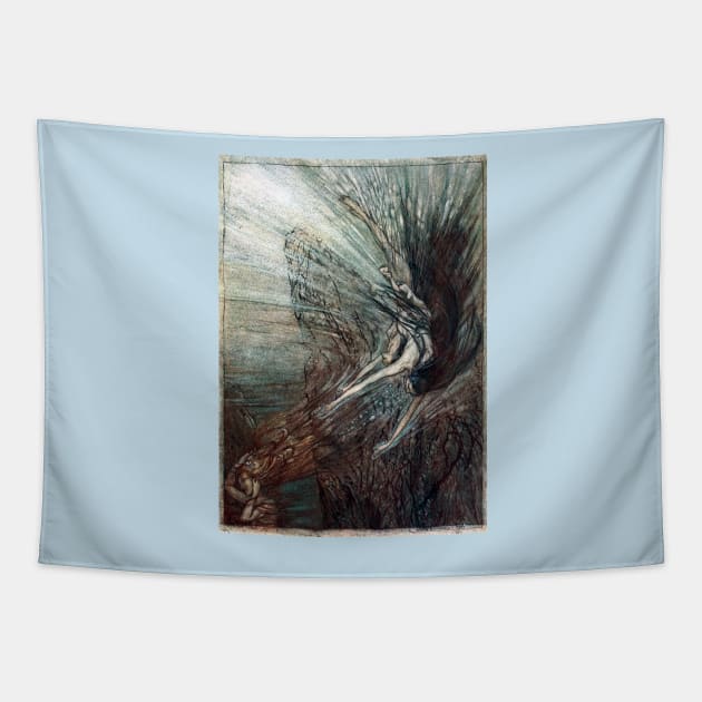 The frolic of the Rhine-Maidens - Arthur Rackham Tapestry by forgottenbeauty