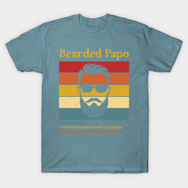 Disover Vintage Bearded Papo Definition Funny Cool Men Apparel - Vintage Bearded Papo - T-Shirt