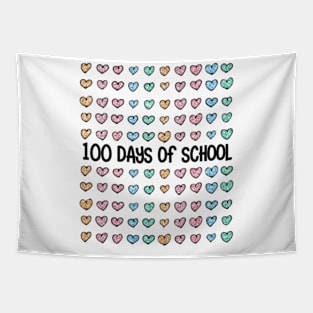 100 Days Of School Glitter Hearts Tapestry