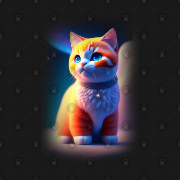 Galaxy Mystical Cat Coloful by igzine