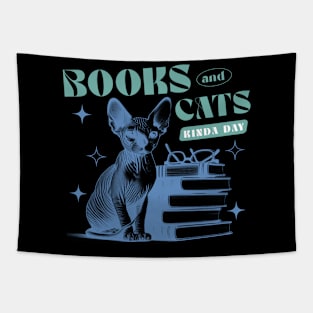 Books and Cats Kinda Day Tapestry