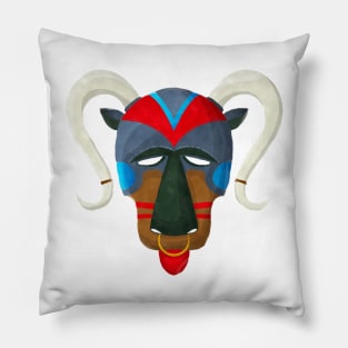 Watercolor tribal mask Pillow