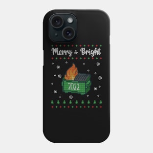 Merry and bright 2022 ugly christmas sweater Phone Case