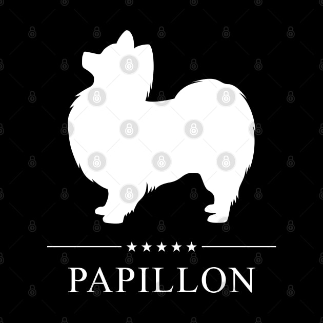 Papillon Dog White Silhouette by millersye