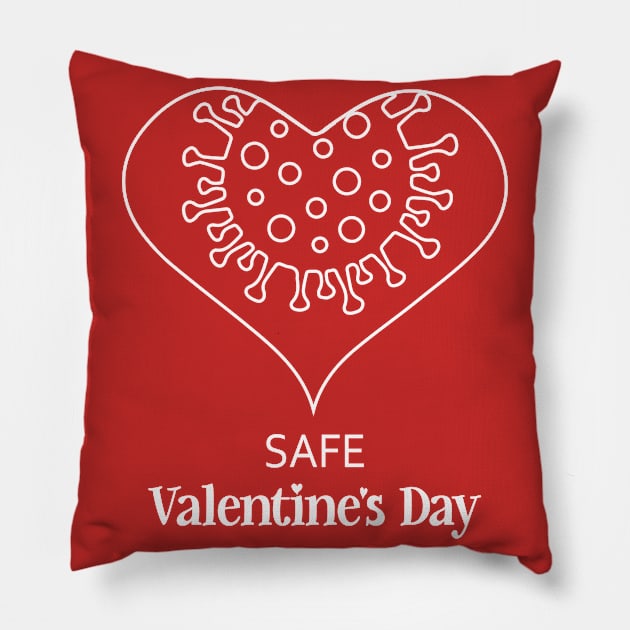 Valentine Day Heart With Virus Molecule Pillow by EhsanStore