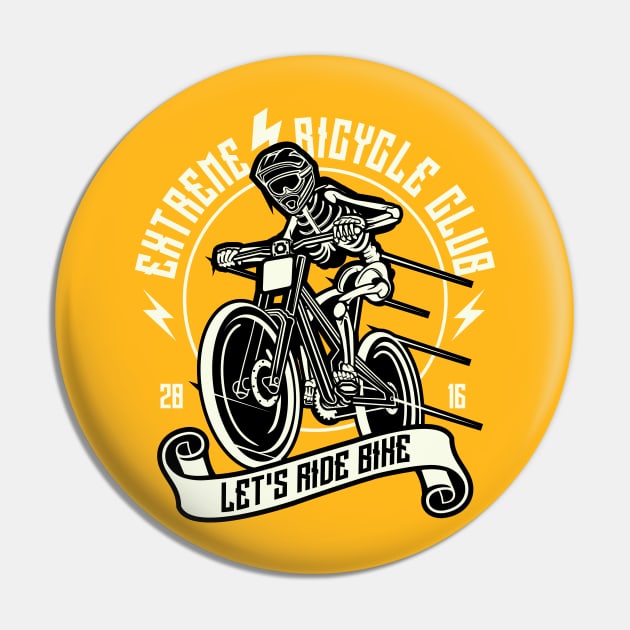 Extreme Bicycle Club Pin by lionkingdesign