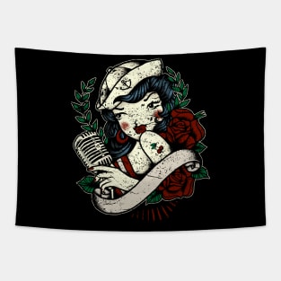 Vintage Pinup Sailor Tapestry