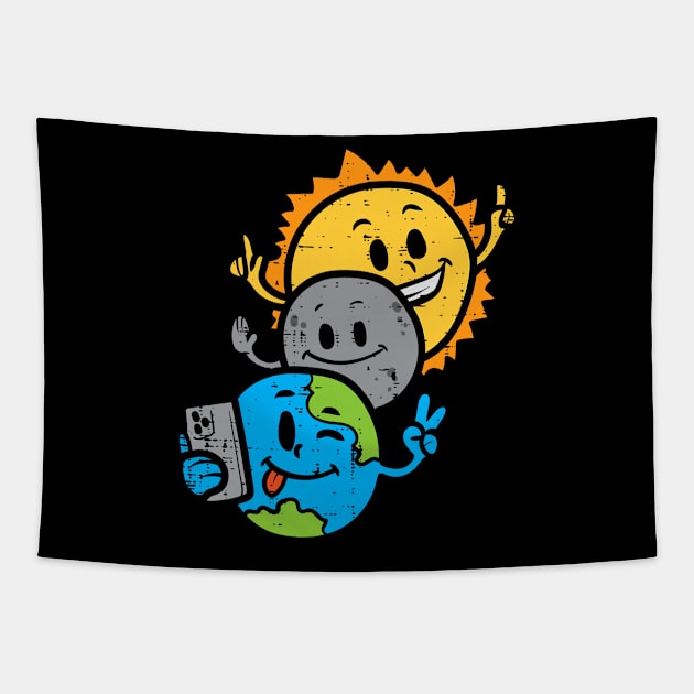 Total Solar Eclipse April 8 2024 Retro Groovy Women Kids Men Tapestry by SmilArt