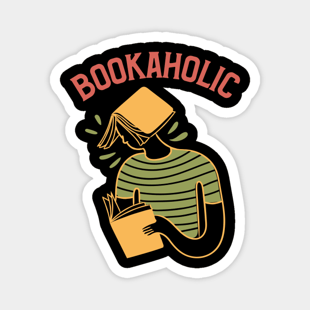 Bookaholic - Book Lover's Exclusive Design Magnet by Kamran Sharjeel