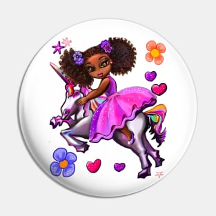 Curly hair Princess on a unicorn pony 5 - black girl with curly afro hair on a horse. Black princess Pin