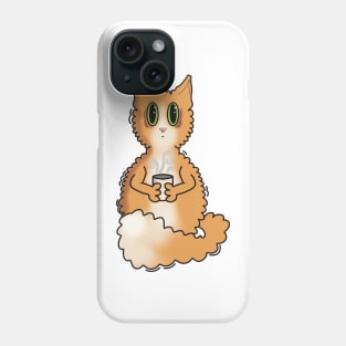 Orange Cat with Coffee Cup Phone Case