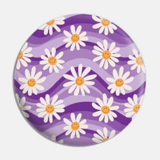 Wavy Daisies - Purple Pin