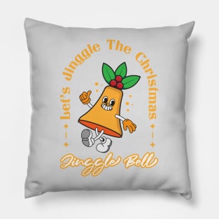 Cartoon illustration of a smiling Christmas bell Pillow