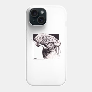 Parrot with pen Phone Case