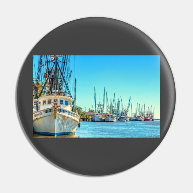 Darien Shrimp Boats Pin by Gestalt Imagery