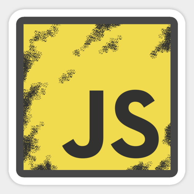 Distressed JavaScript - Javascript Developer - Sticker | TeePublic