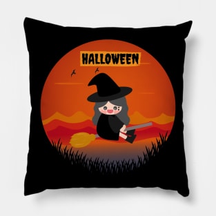 Funny child for halloween Pillow