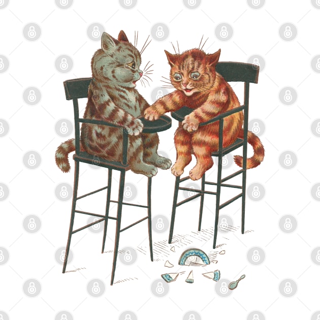 Naughty Kitten Babies by Louis Wain by KarwilbeDesigns