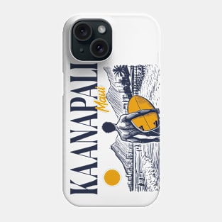 Vintage Surfing Kaanapali Beach Maui, Hawaii// Retro Surfer Sketch // Surfer's Paradise Phone Case