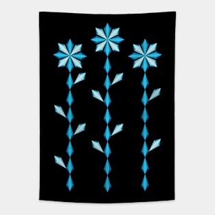 Blue frozen flowers garden, version two Tapestry