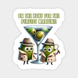 Martini Detective Duo Illustration Magnet