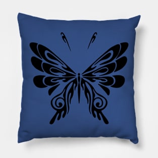 black and white butterfly 3 Pillow