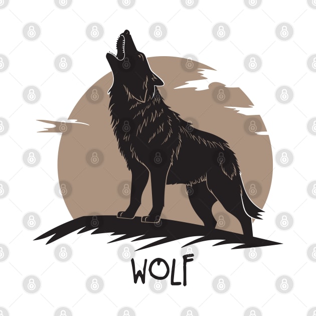 Wolf Silhouette by Yopi