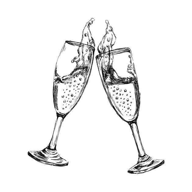 Champagne Glasses Sketch by rachelsfinelines