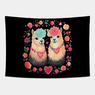 Alpaca Valentine Day Tapestry