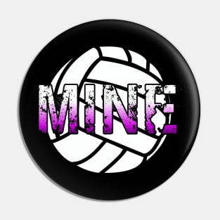 Mine Volleyball - Girls Motivational Sports - Pink Pin