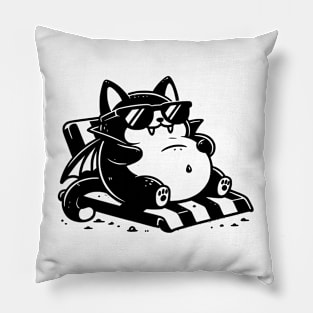 Cute Vampire Cat Sunbathing Pillow