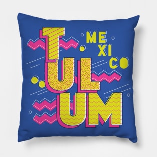 Retro 90s Tulum, Mexico Pillow