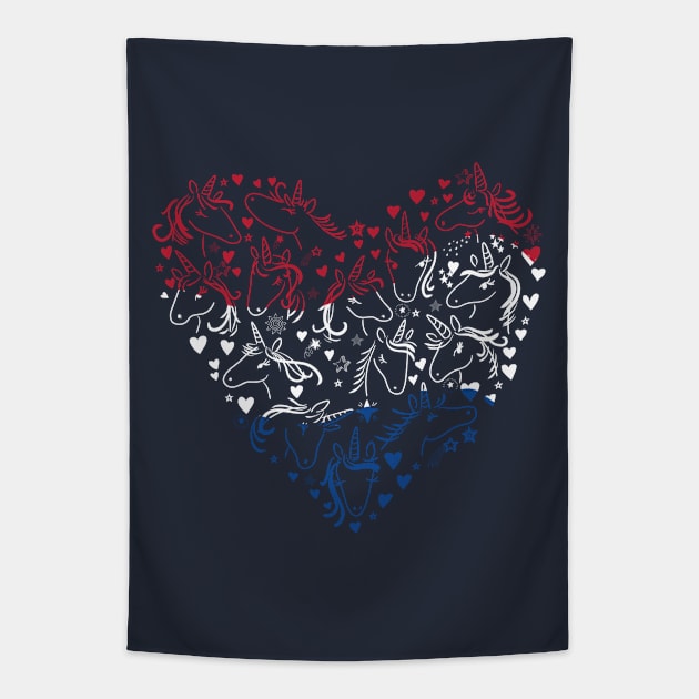 Patriotic Unicorns Tapestry by rmcbuckeye