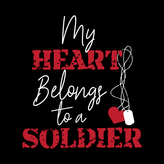 My Heart Belongs To A Soldier American Flag by BUBLTEES