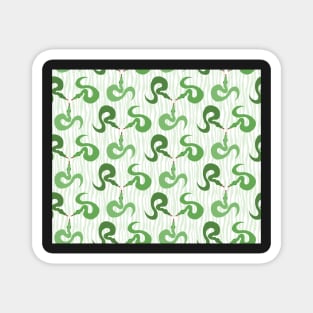 Green Snakes in the Grass Pattern Magnet