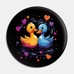 Duck Couple Valentine Pin