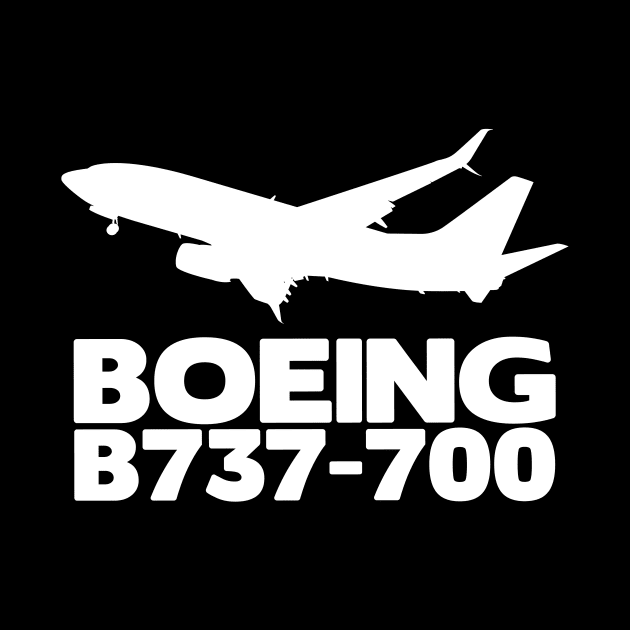 Boeing B737-700 Silhouette Print (White) by TheArtofFlying